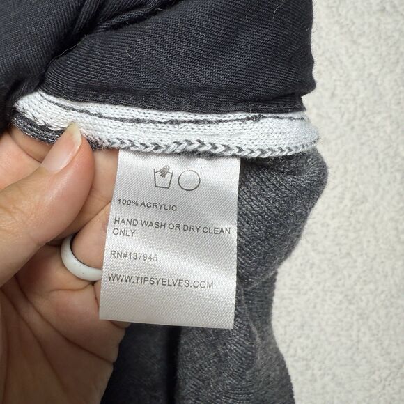 Tipsy Elves Women's Ugly Christmas Sweater Size XXL Gray Too Lit To Quit Lights - Picture 4 of 9